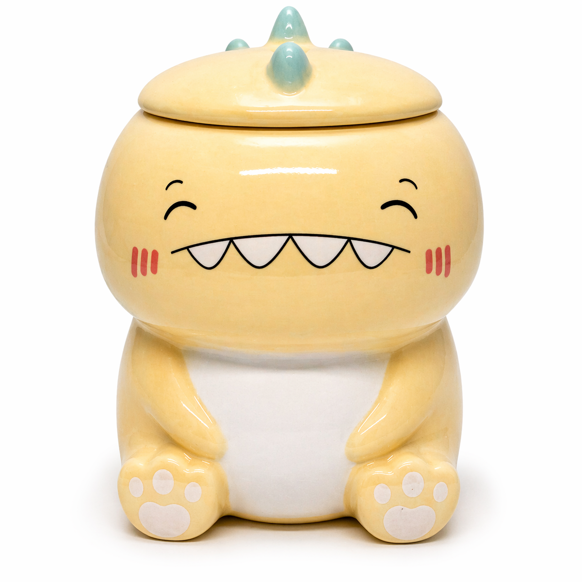 Tazón Dinosaurio Kawaii de Cerámica con Tapa y Cucharita