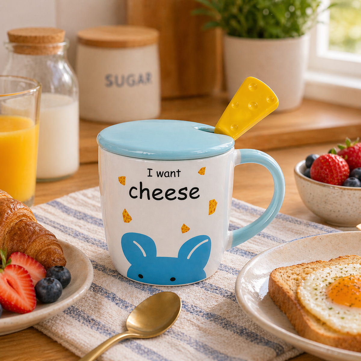 Tazón Kawaii Ratoncito con Queso