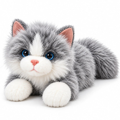 Peluche Gato Gris con Sonido 35 cm