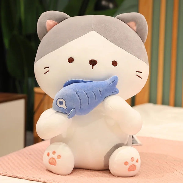 Peluche gato con pescado