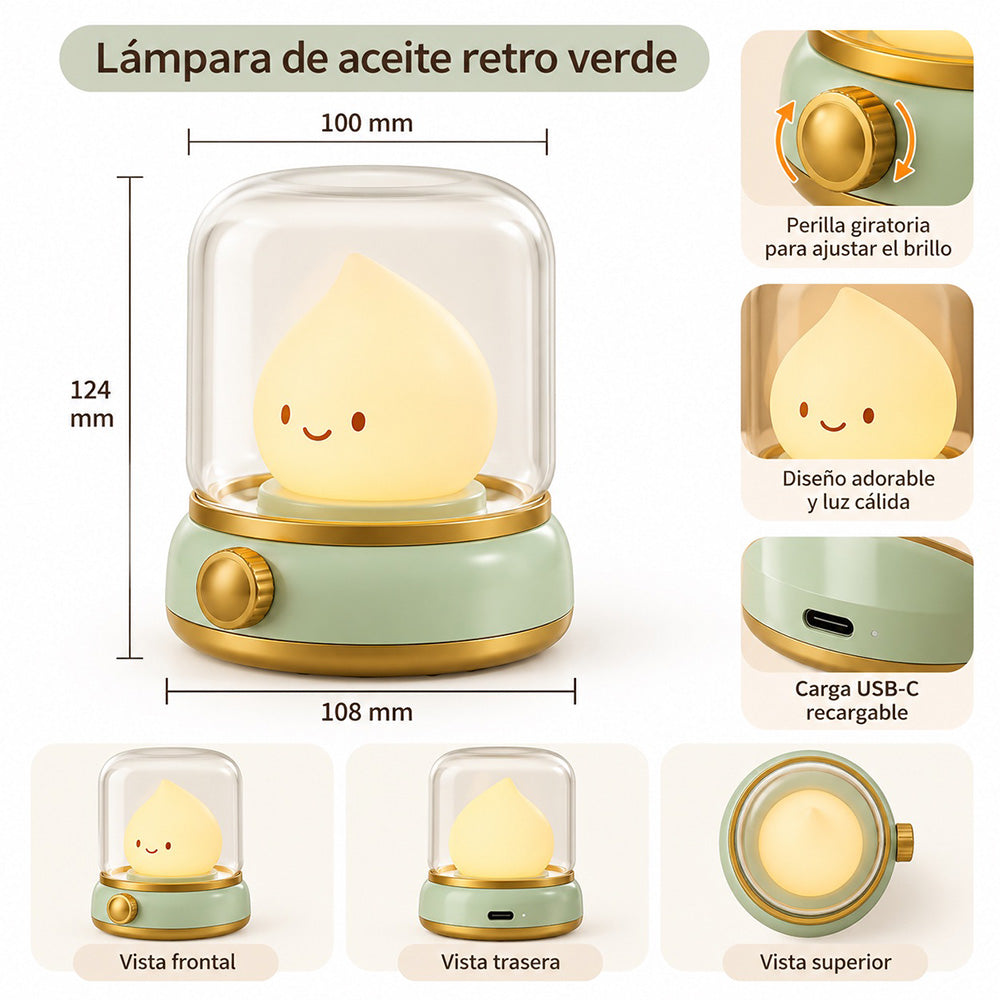 Lámpara espanta cuco Llamita Vela kawaii LED recargable - foto 5