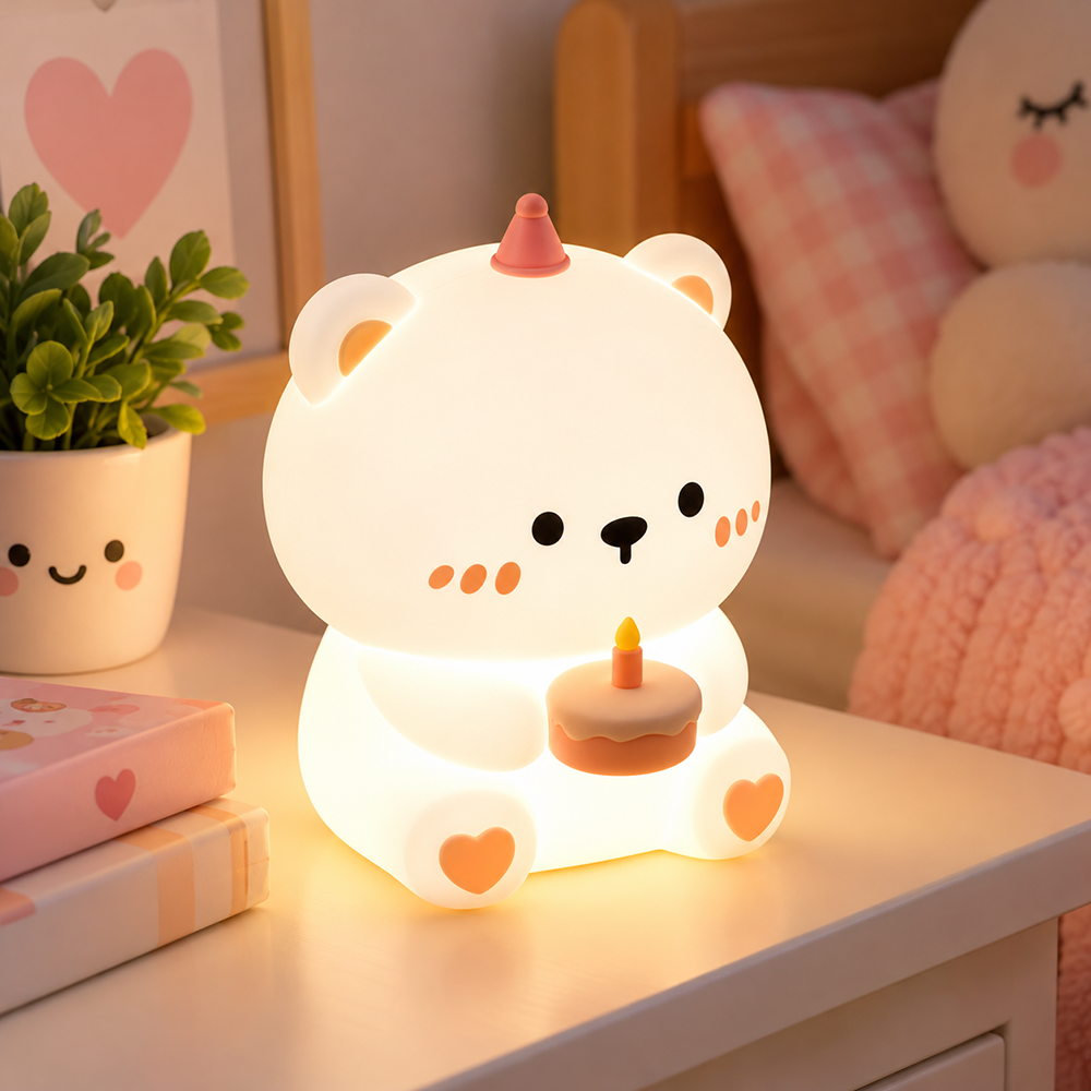 Lámpara espanta cuco Oso Birthday kawaii LED recargable - foto 3