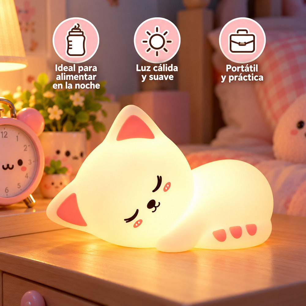Lámpara espanta cuco Gato Durmiendo kawaii LED recargable - foto 4