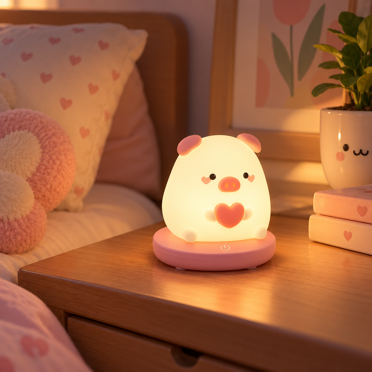 Lámpara espanta cuco Cerdito Tiny kawaii LED recargable - foto 5