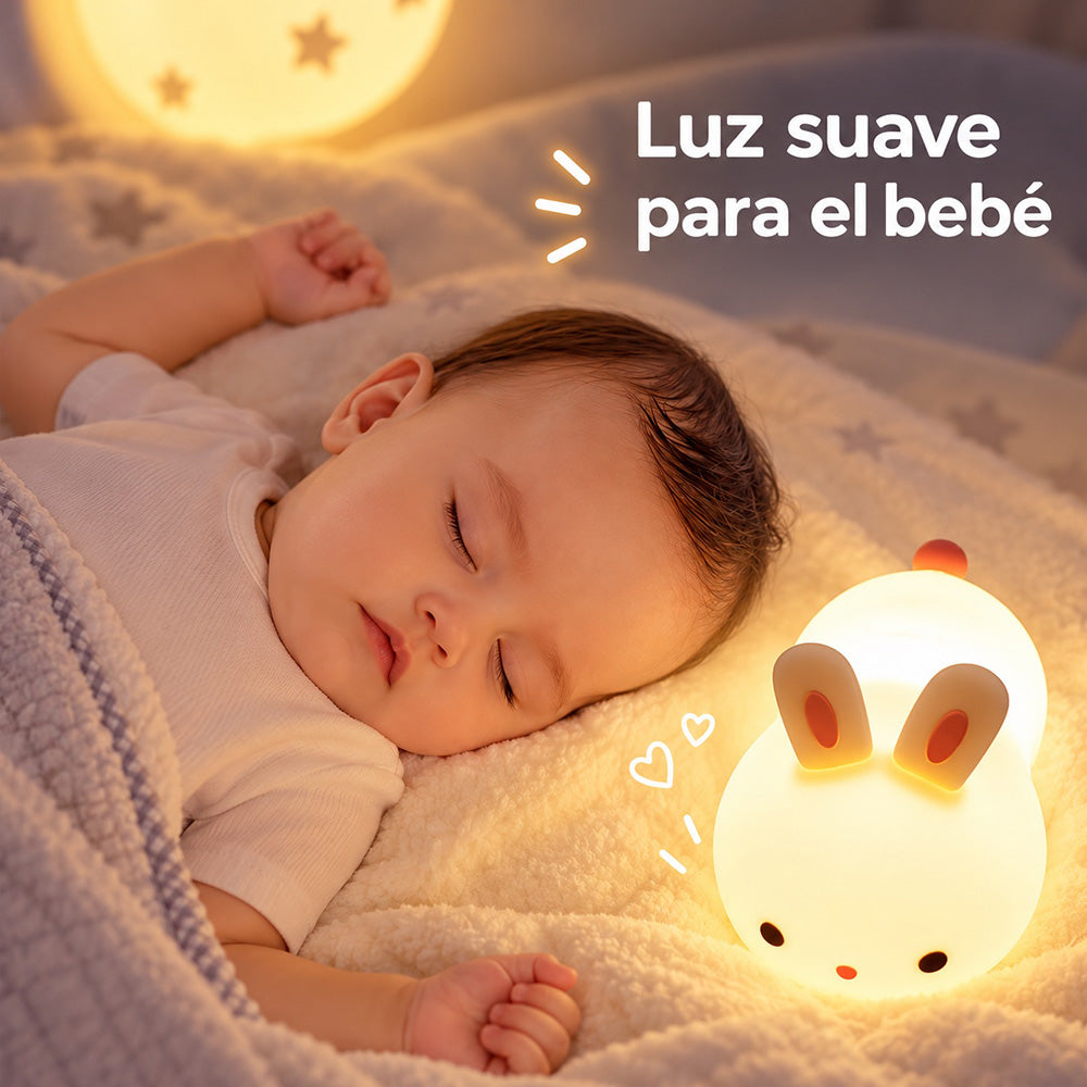 Lámpara espanta cuco Conejo Blanco kawaii LED recargable - foto 6