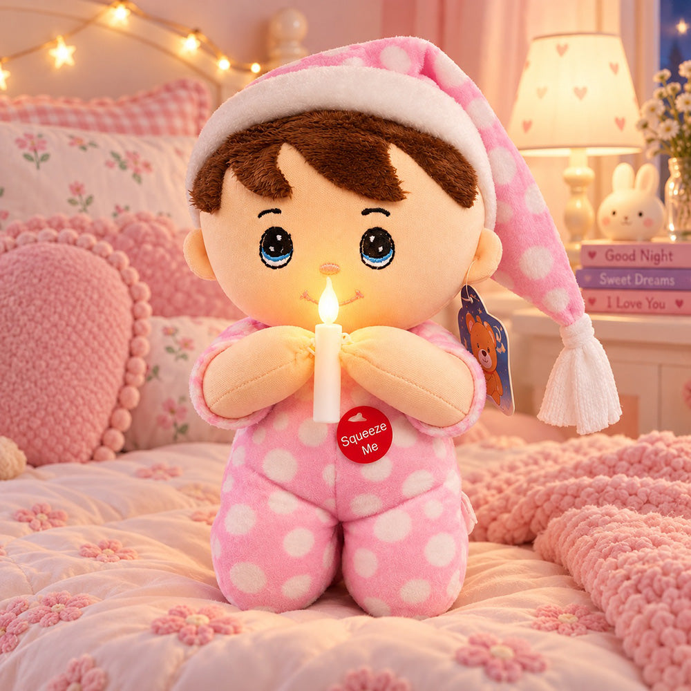 Peluche Niña Rezando con Luz y Sonido 26 cm