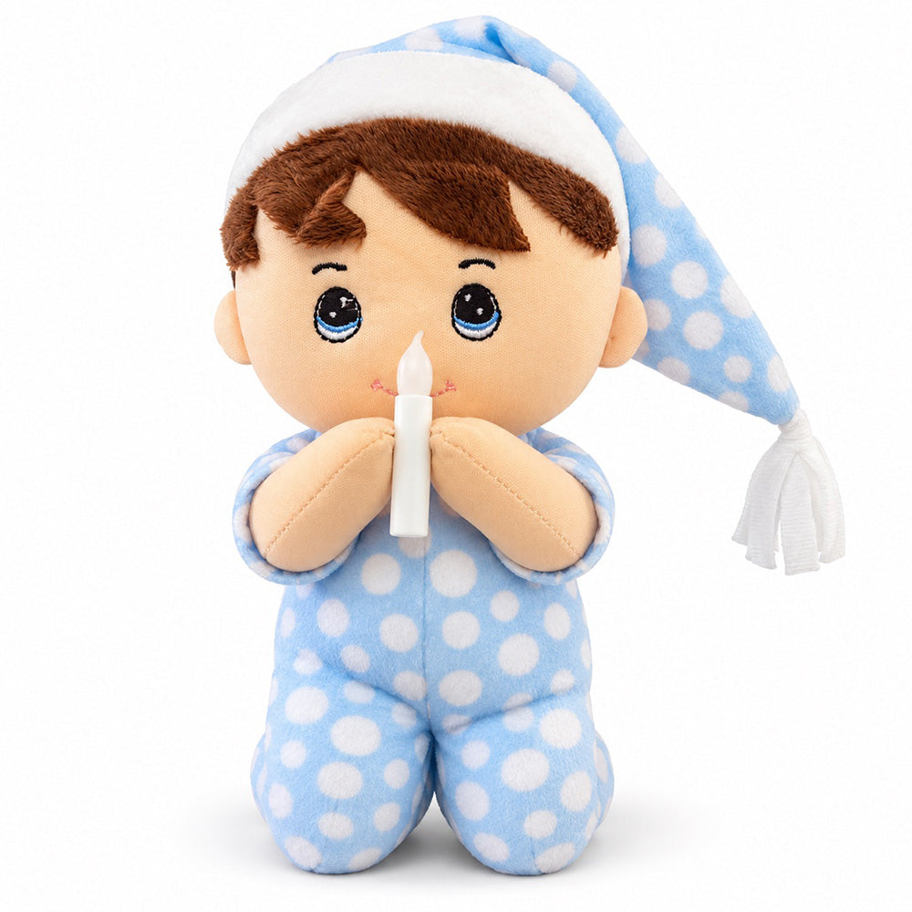 Peluche Niño Rezando con Luz y Sonido 26 cm