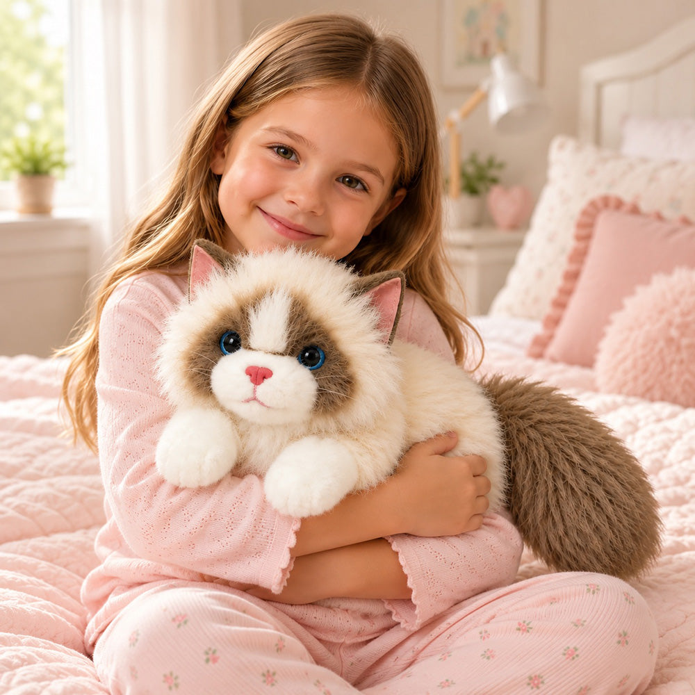 Peluche Gato Crema con Sonido 35 cm