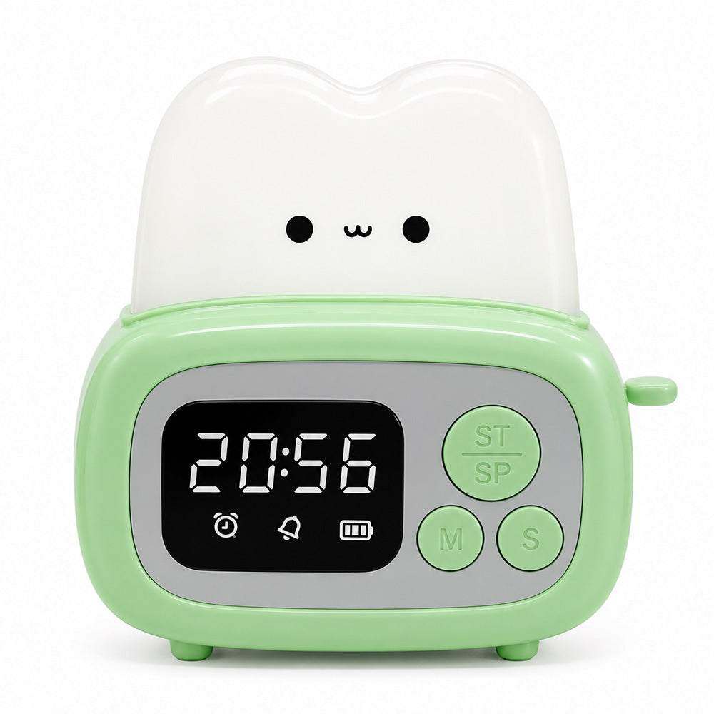 Lámpara espanta cuco Tostadora con Despertador kawaii LED recargable