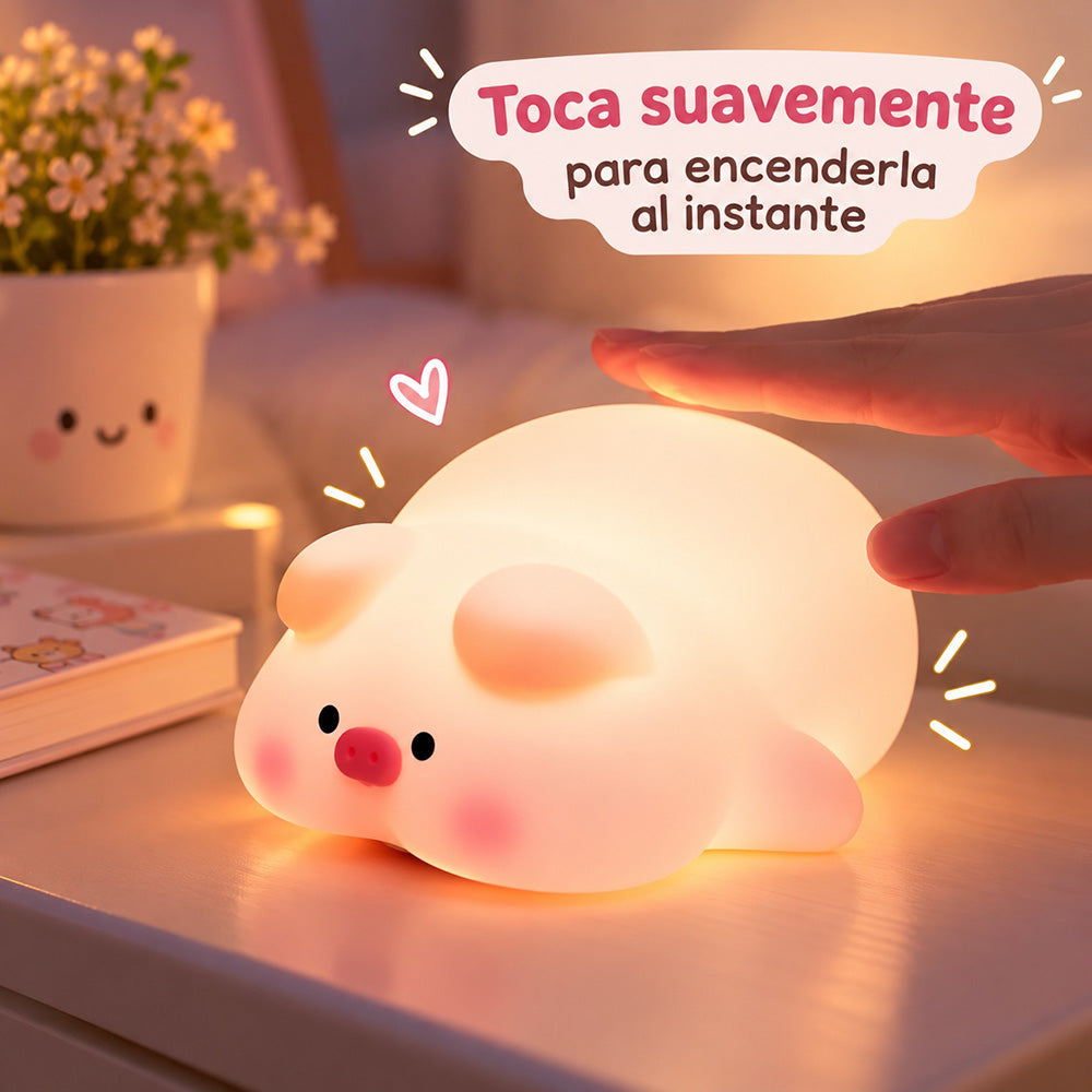 Lámpara espanta cuco Cerdito Dormilón kawaii LED recargable - foto 6