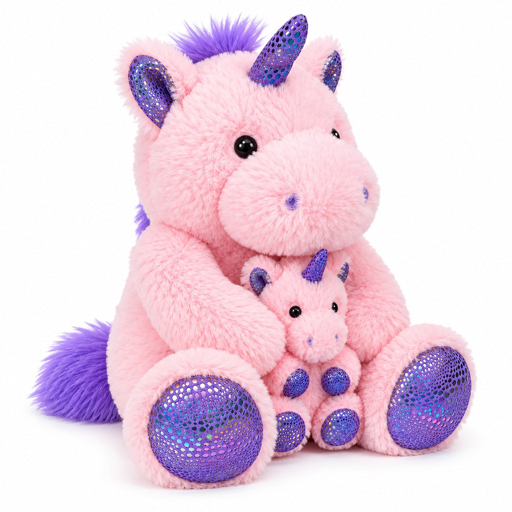 Peluche Unicornio con Bebé 40 cm
