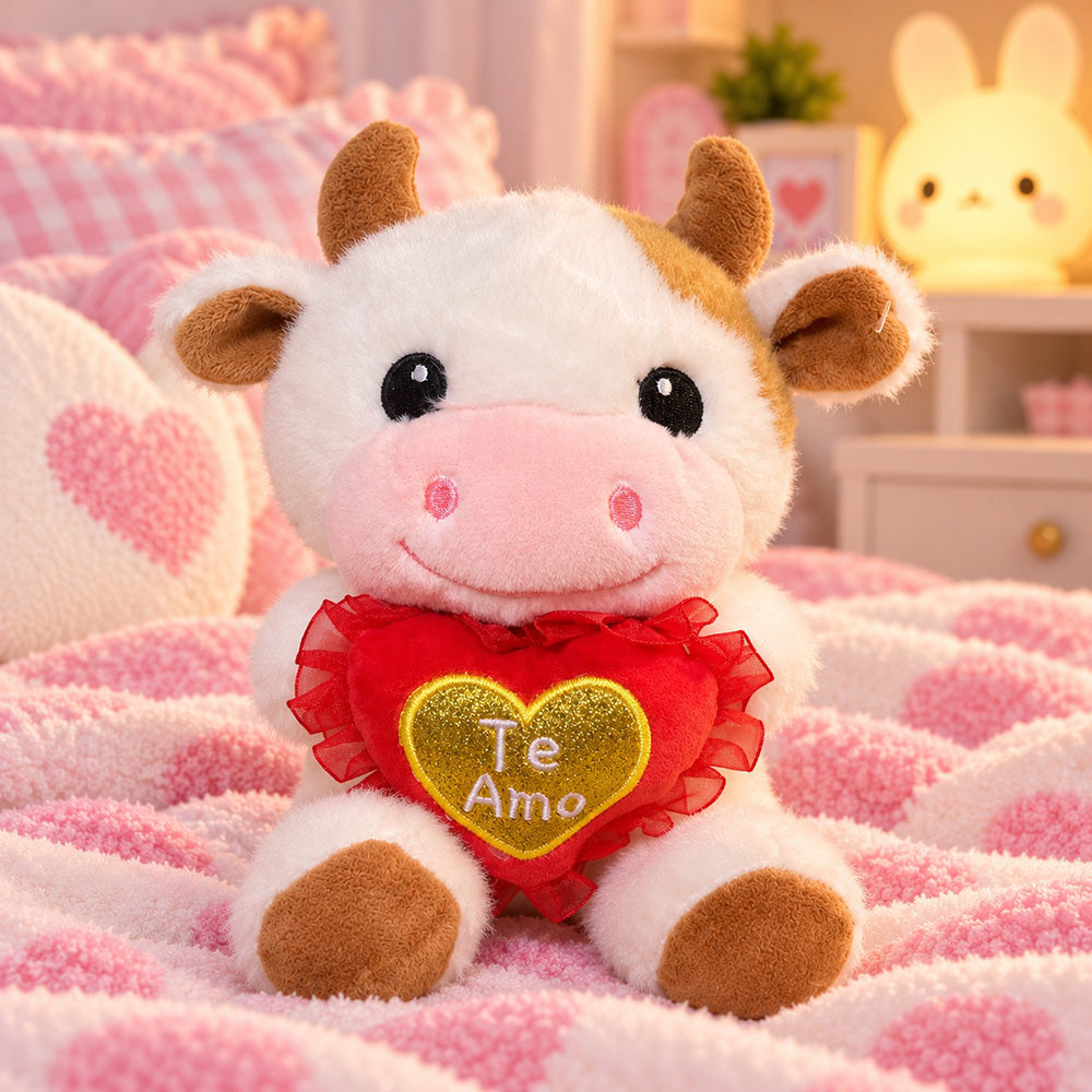 Peluche Vaca con Corazón 20 cm