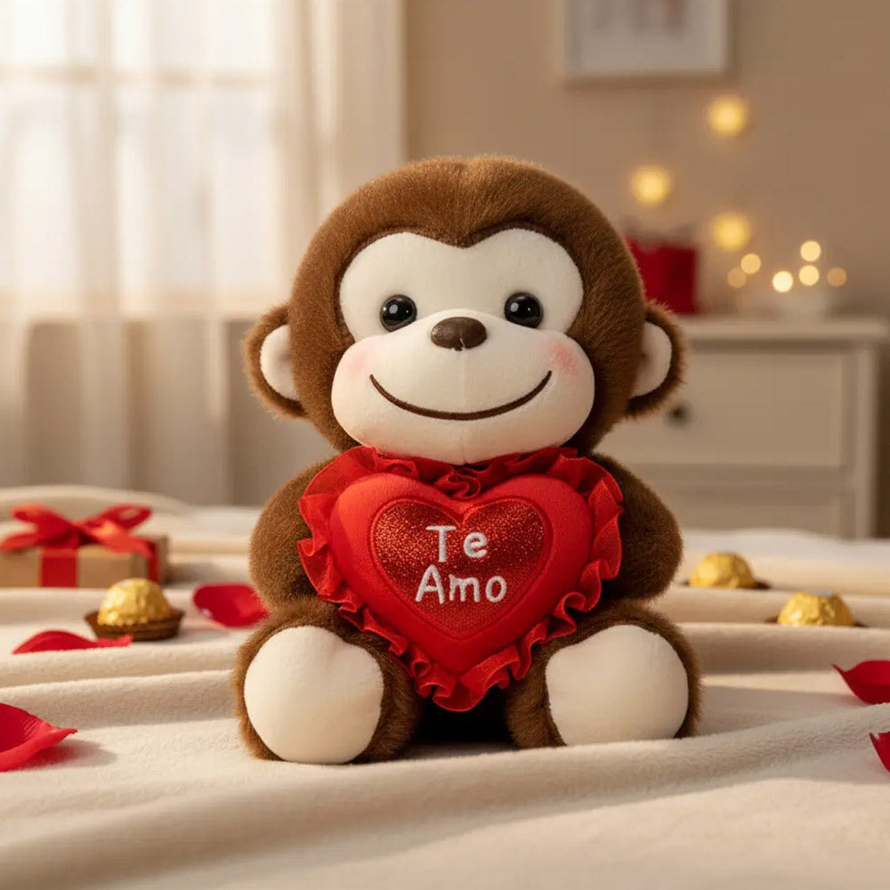 Peluche Mono con Corazón 20 cm