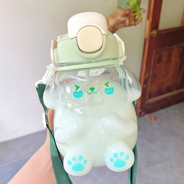 Botella de agua perrito verde
