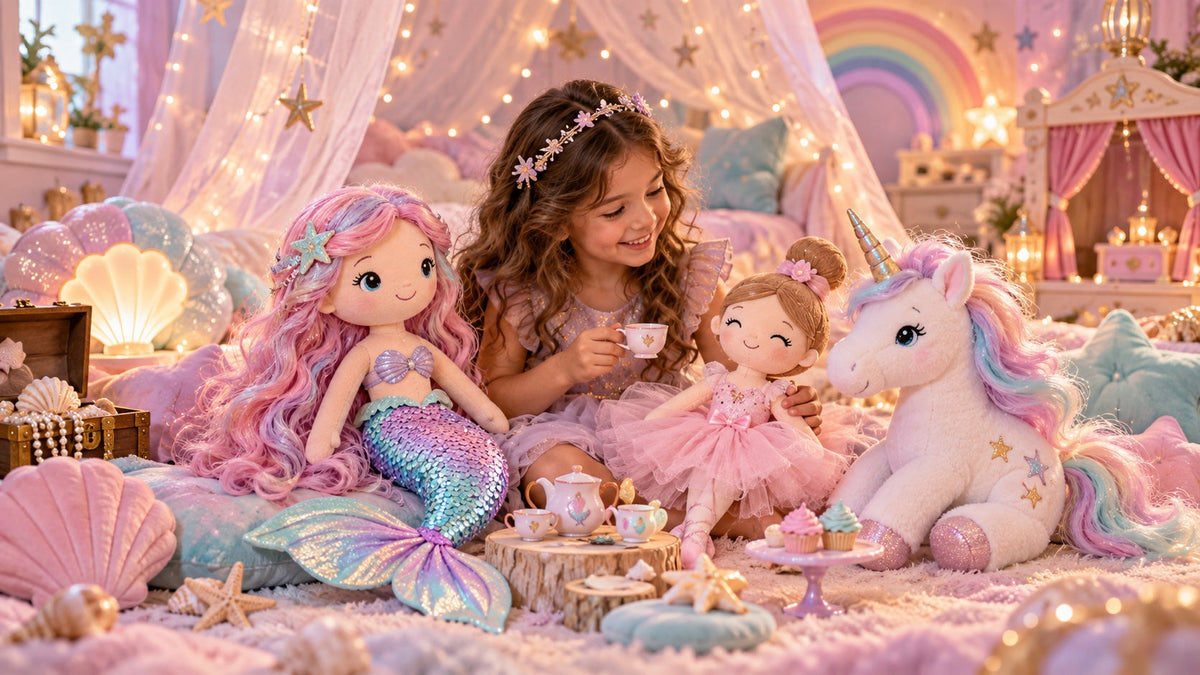 Peluches de fantasía para niñas: sirenas, bailarinas y unicornios