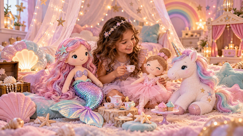 Peluches de fantasía para niñas: sirenas, bailarinas y unicornios