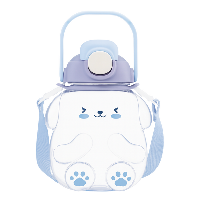 Botella de Agua Perrito Kawaii Morado