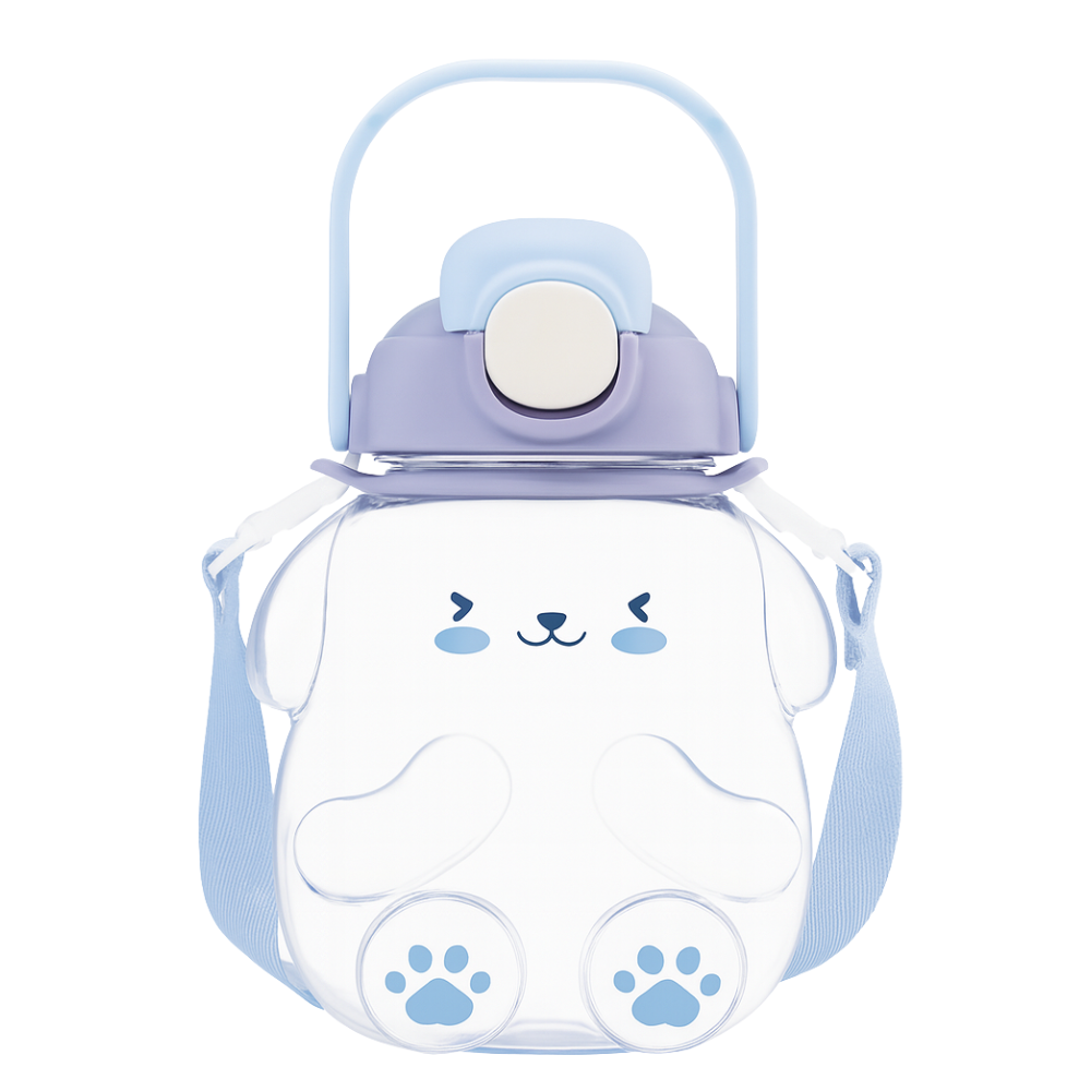 Botella de agua perrito morado