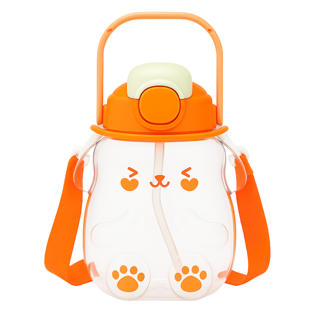 Botella de Agua Perrito Kawaii Naranjo