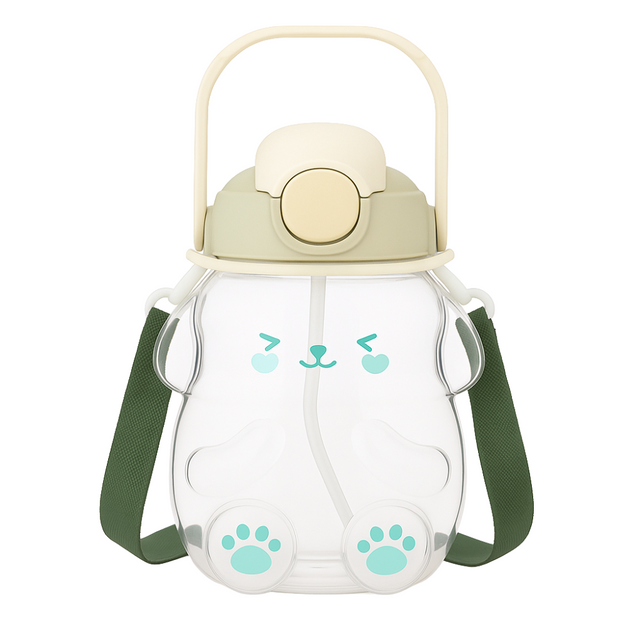 Botella de Agua Perrito Kawaii Verde