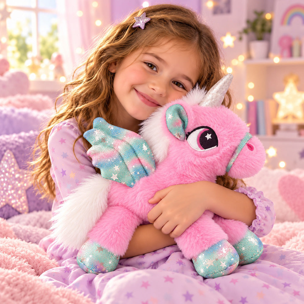 Peluche Unicornio Rosado 30 cm