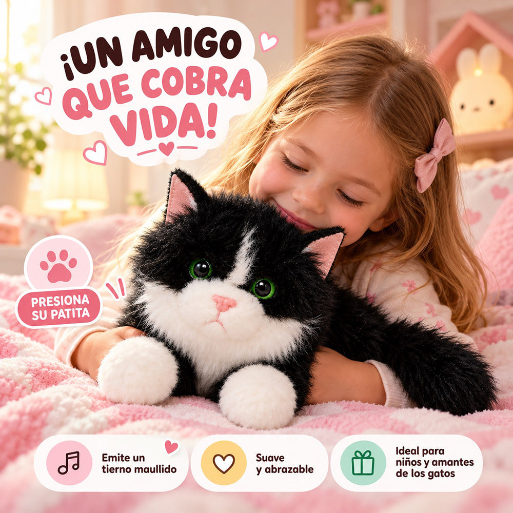 Peluche Gato Negro con Sonido 35 cm