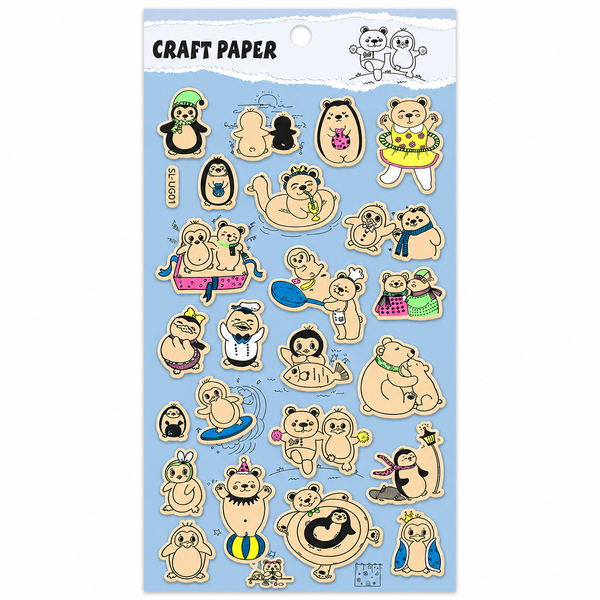 Sticker Animalitos Craft Paper