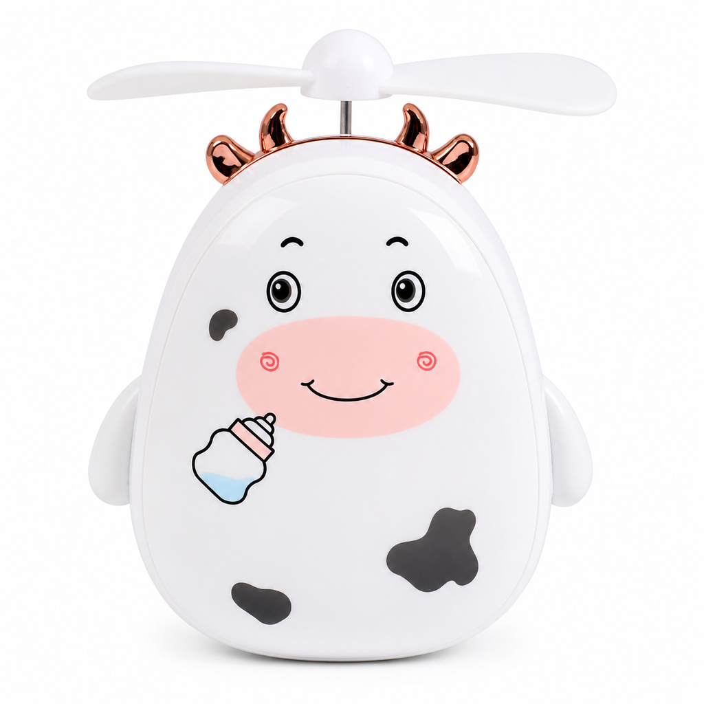 Mini Ventilador Portátil Kawaii Recargable Vaquita