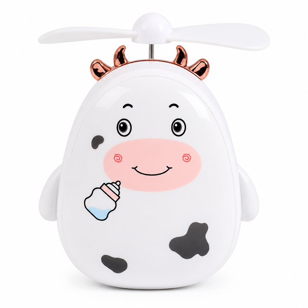 Mini Ventilador Portátil Kawaii Recargable Vaquita