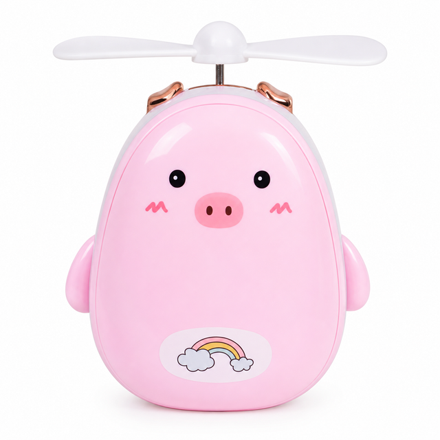 Mini Ventilador Portátil Kawaii Recargable Cerdito