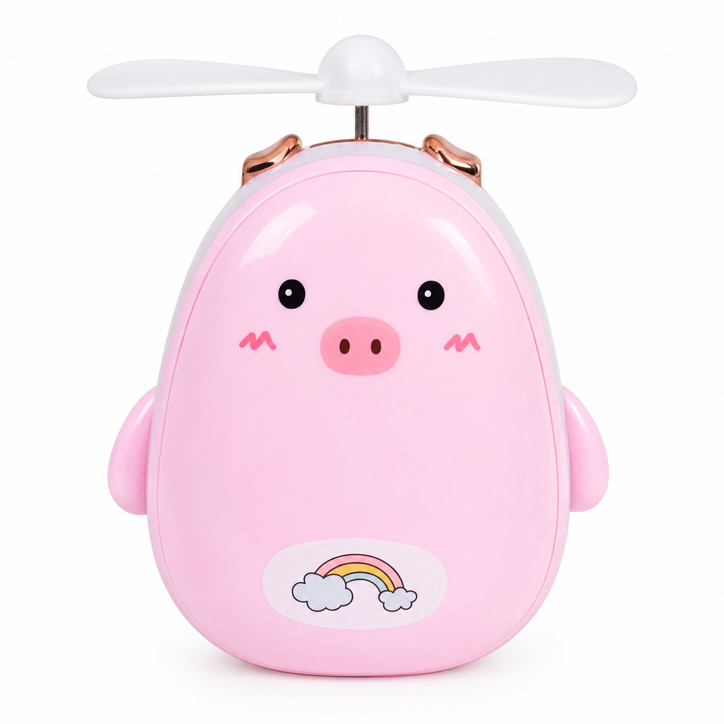 Mini Ventilador Portátil Kawaii Recargable Cerdito