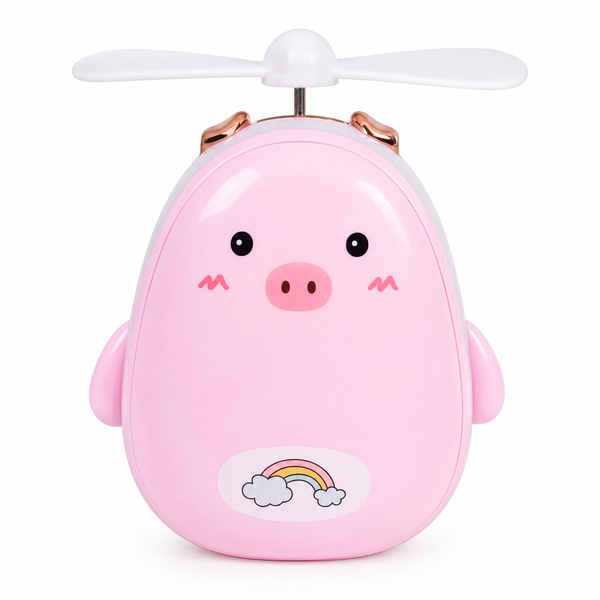 Mini Ventilador Portátil Kawaii Recargable Cerdito