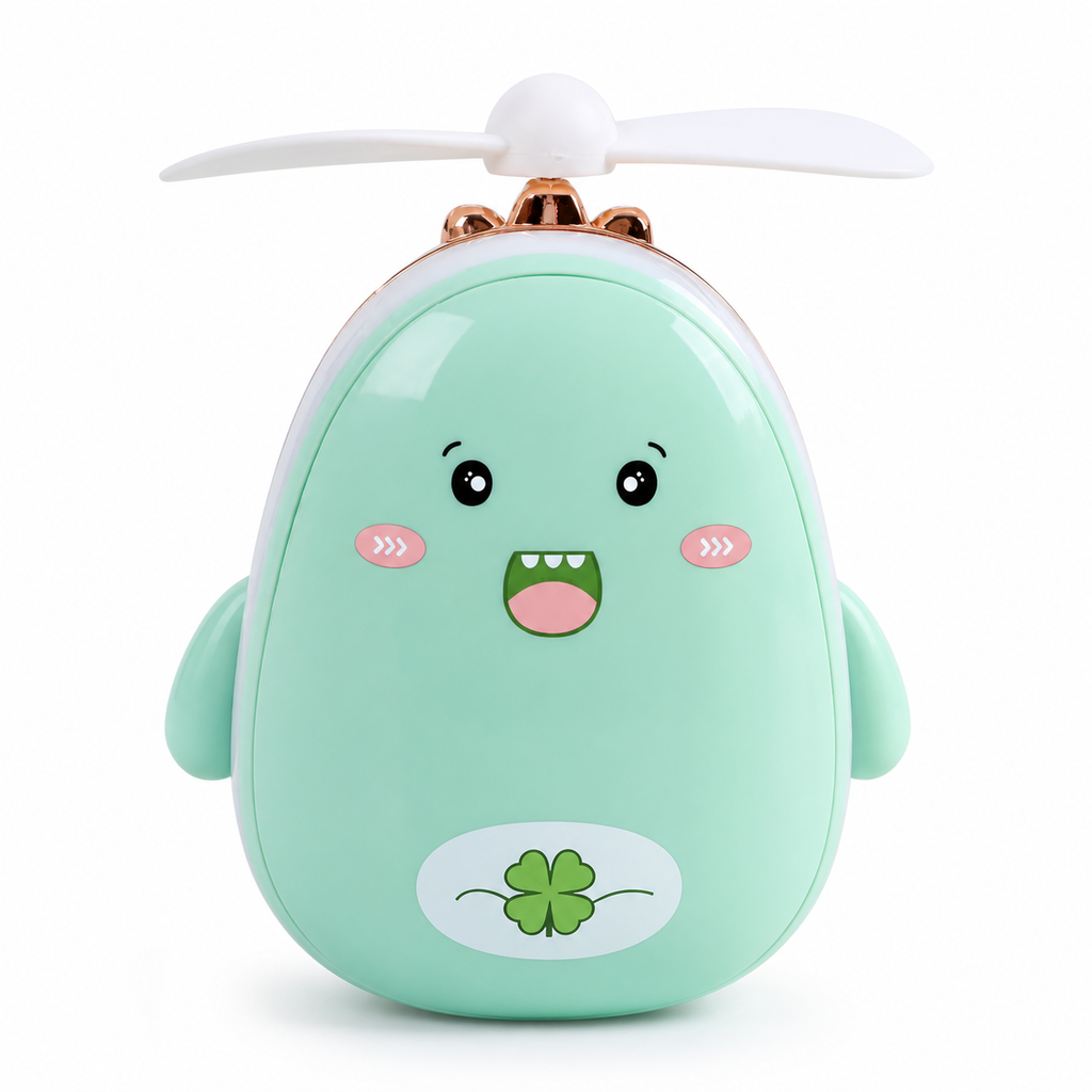 Mini Ventilador Portátil Kawaii Recargable Dinosaurio