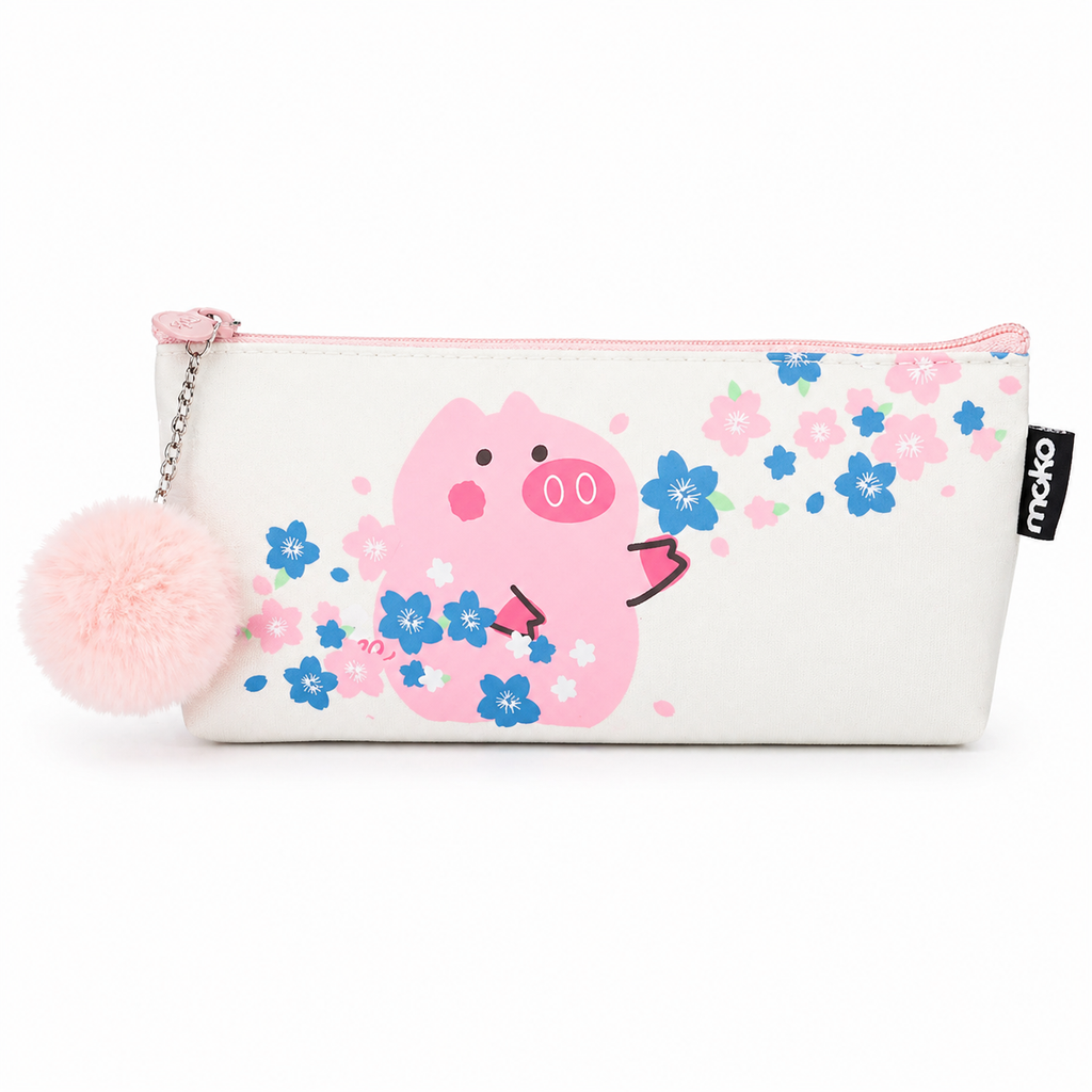 Estuche Cerdito Kawaii Pompom