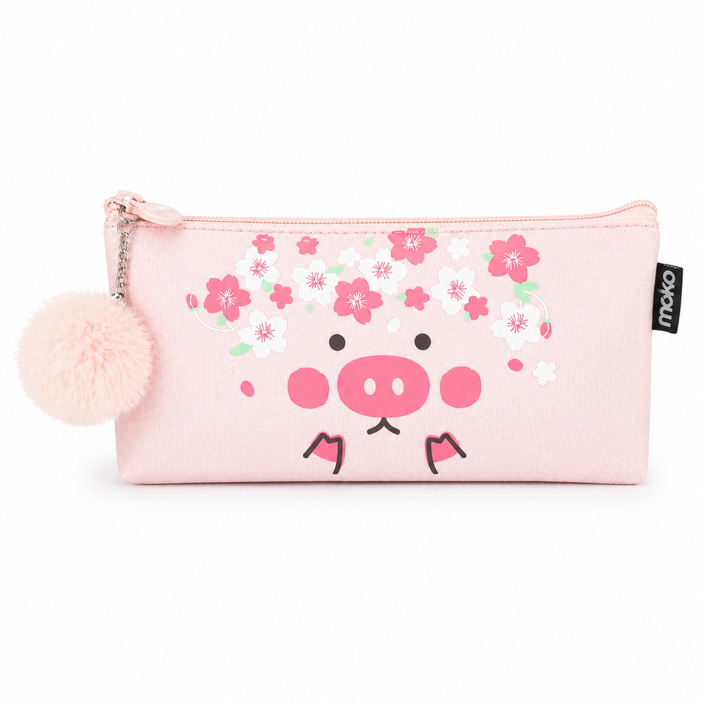 Estuche Cerdito Kawaii Pompom