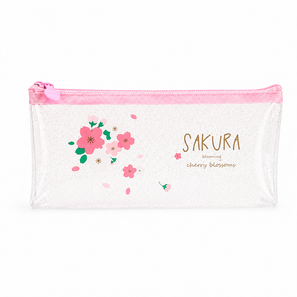 Estuche Sakura Kawaii Transparente