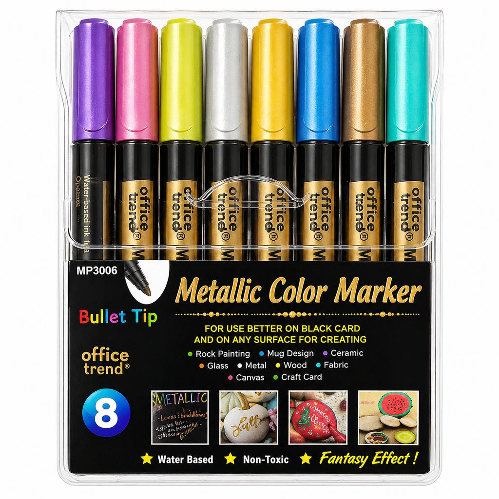 Set de Marcadores Metálicos (8 colores) – Punta Bullet