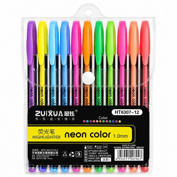 Set de Destacadores Neon (12 colores) – Punta 1.0 mm