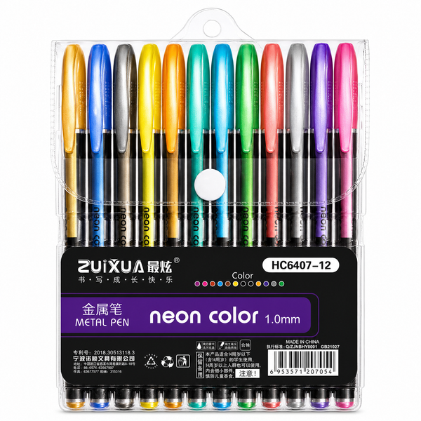 Set de Marcadores Metálicos Neon (12 colores) – Punta 1.0 mm