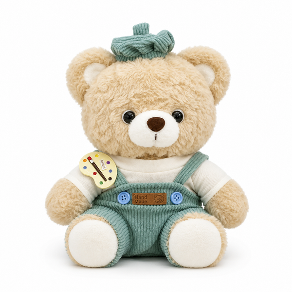Peluche Osito Kawaii Artista con Overol