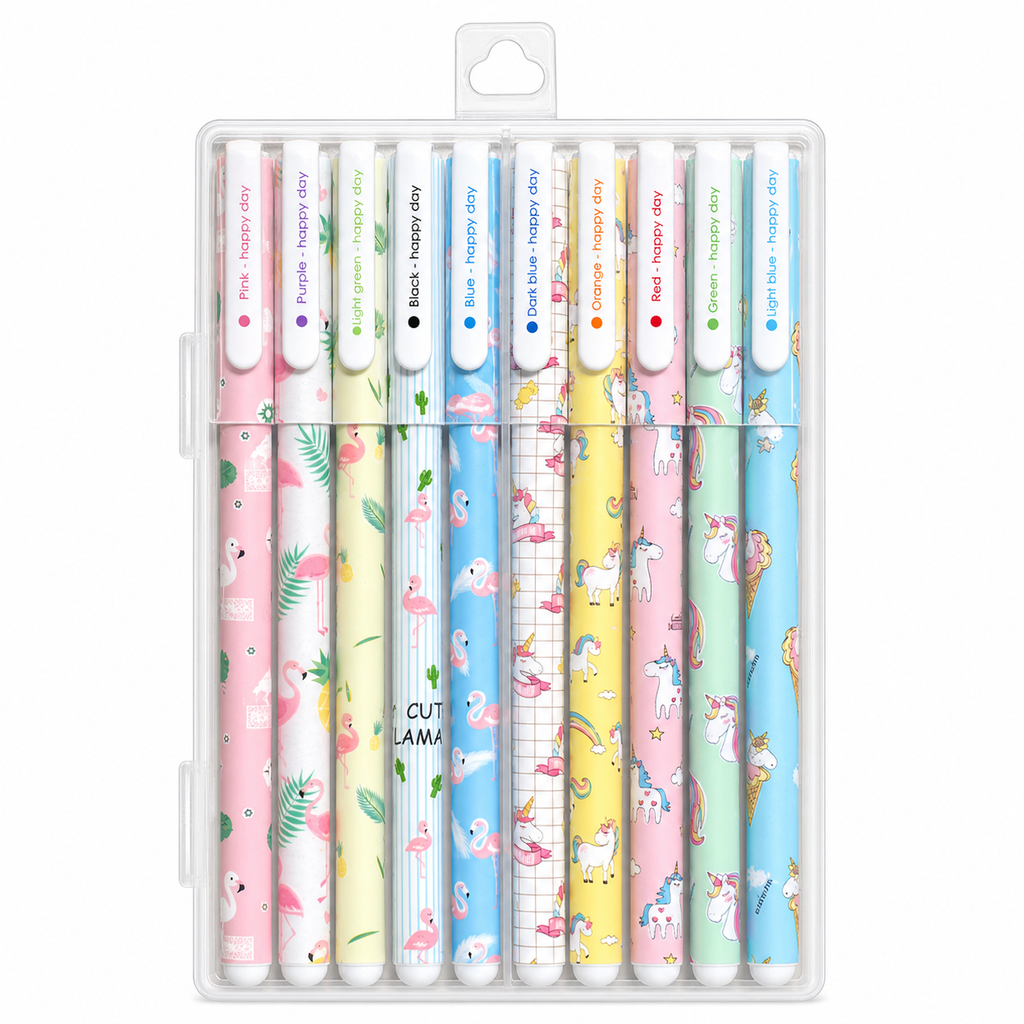 Set de Lápices Kawaii con Diseños Coloridos