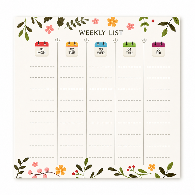 Taco Planificador Semanal Florales
