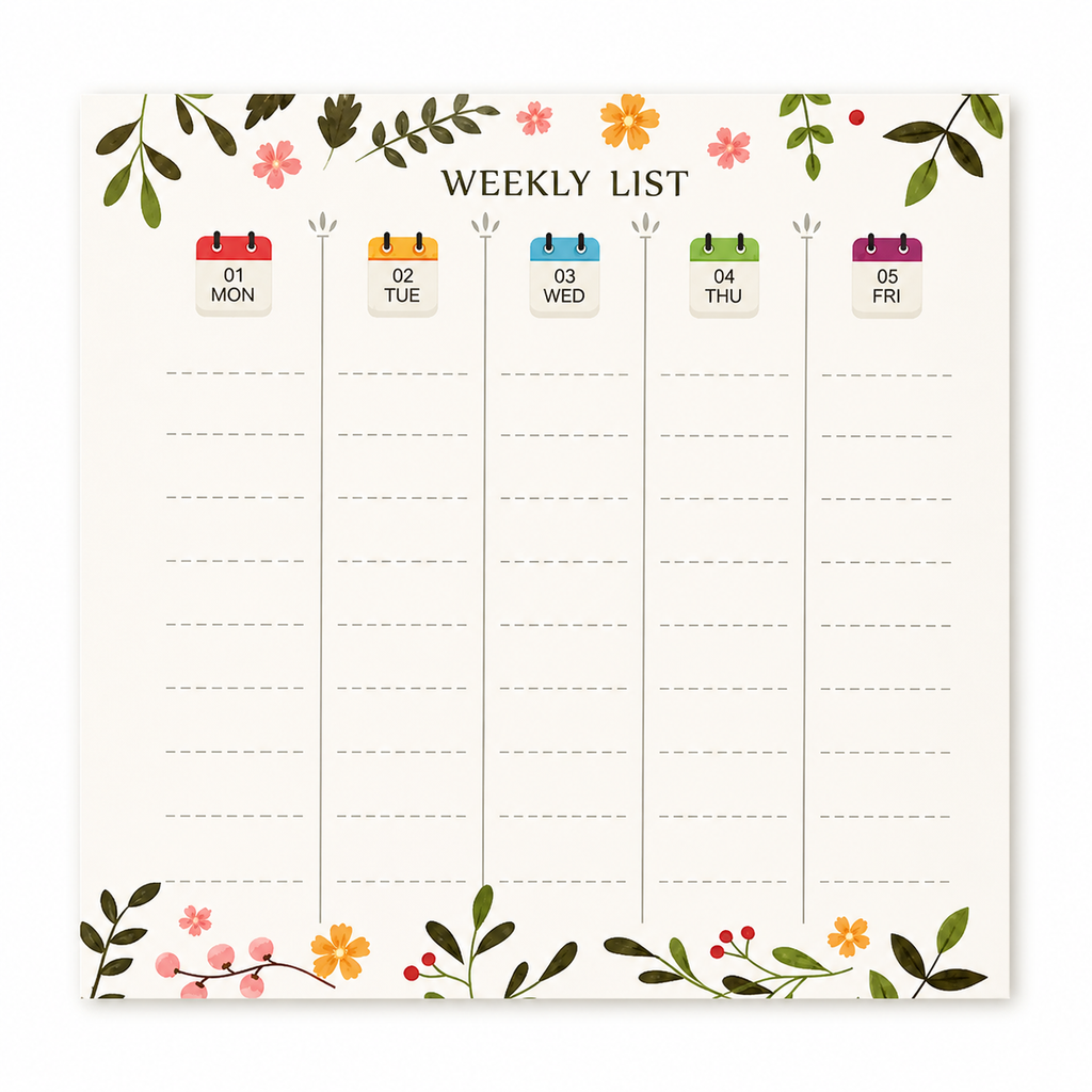 Taco Planificador Semanal Florales
