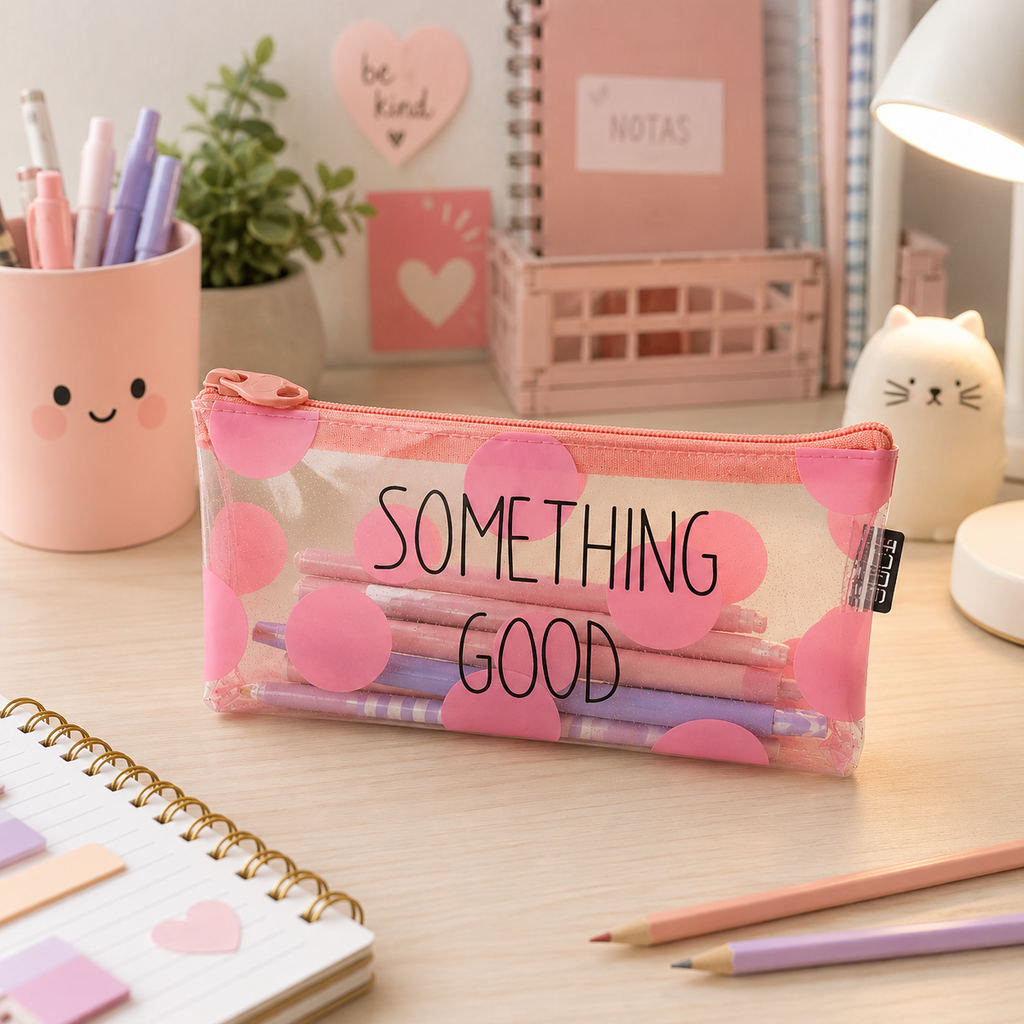 Estuche Transparente Rosa