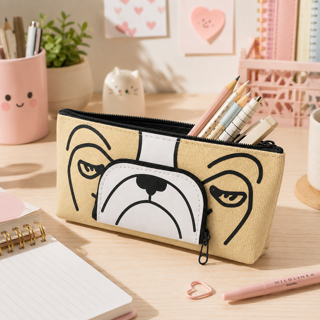 Estuche Bulldog Kawaii
