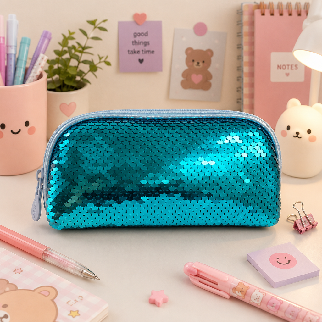 Estuche de Lentejuelas Turquesa