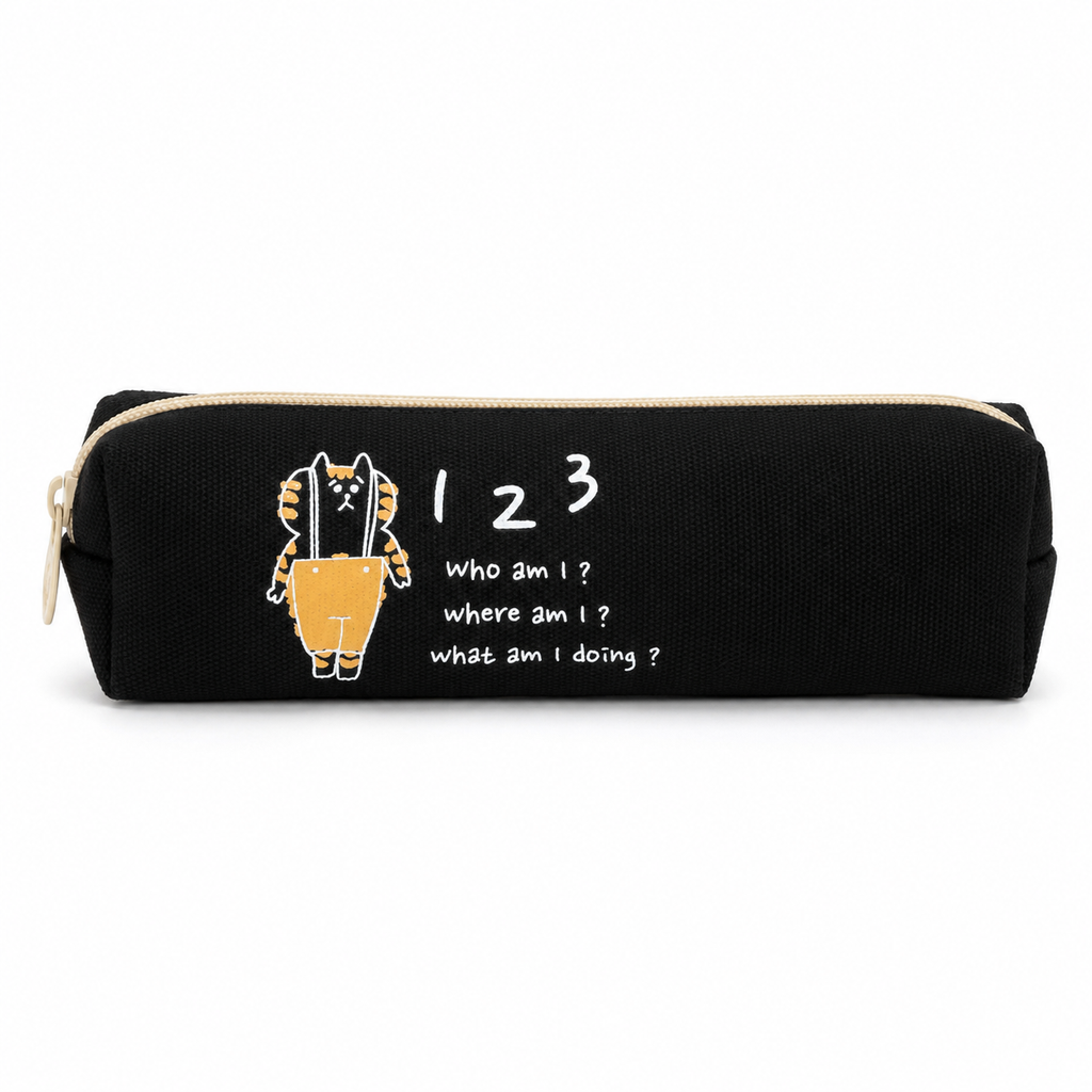 Estuche Negro Gatito Kawaii