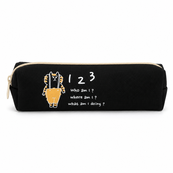 Estuche Negro Gatito Kawaii