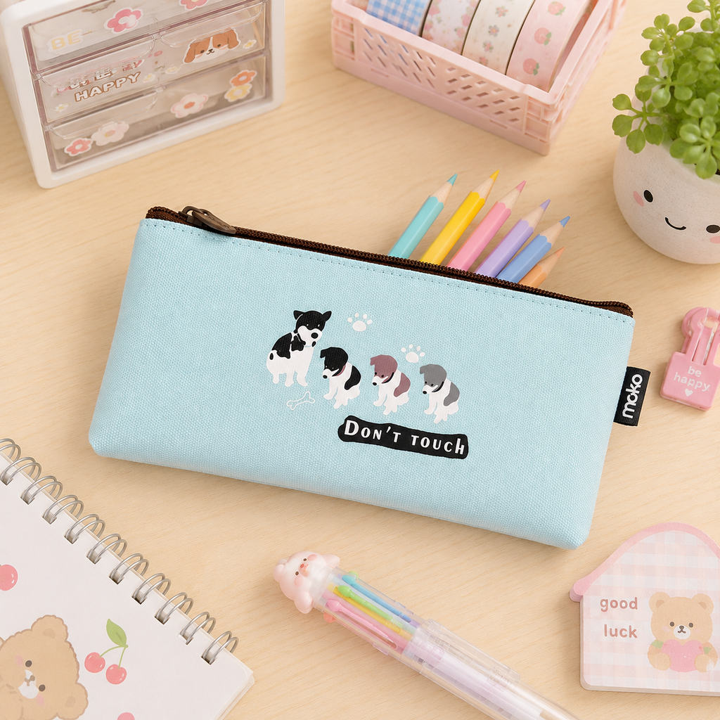 Estuche Escolar Perritos Kawaii