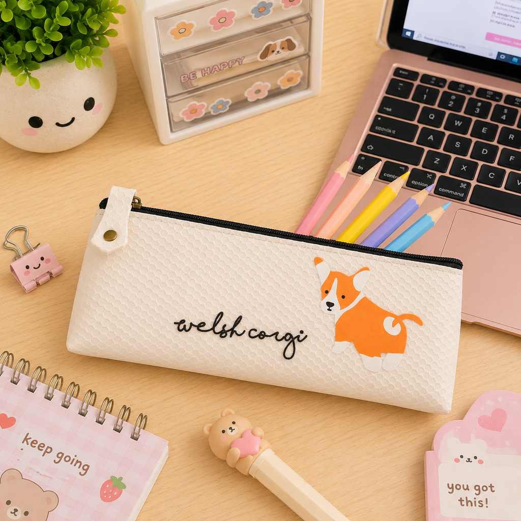 Estuche Escolar Corgi Kawaii